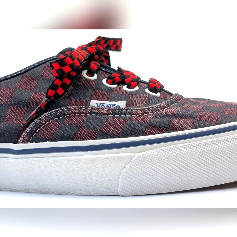 Vans Doren Red and Black Checkerboard With Checkered Shoelaces Men 10.5 Women 12 - Picture 5 of 17